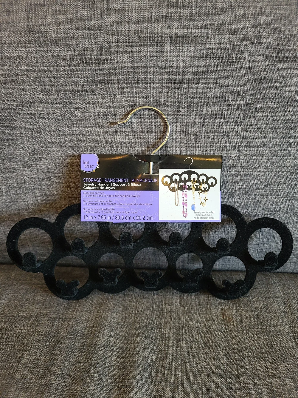 Green Tie and Belt Hangers (2) + Black Multi-Ring Scarf and Jewelry Organizer